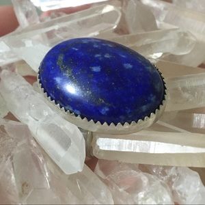 Blue Natural Stone Sterling Silver Ring